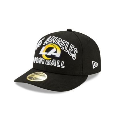 Black Los Angeles Rams Hat - New Era NFL NFL Draft Alternate Low Profile 59FIFTY Fitted Caps USA7130698